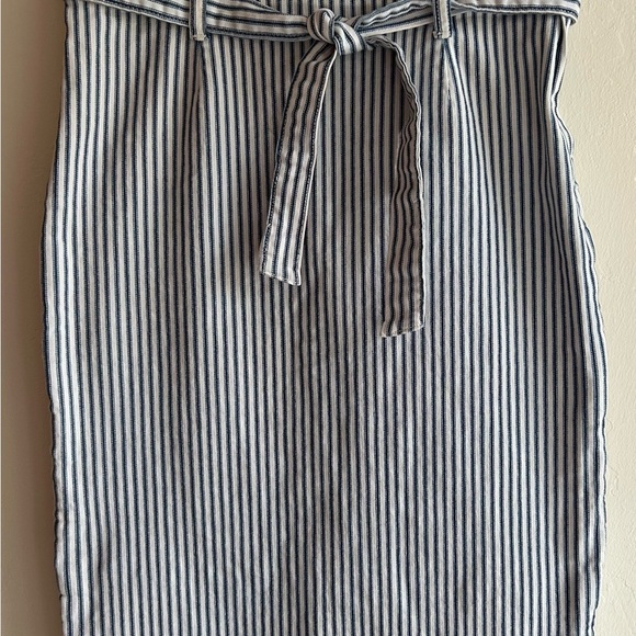 J. Crew Dresses & Skirts - J. Crew Blue and White Tie Front Pencil Skirt